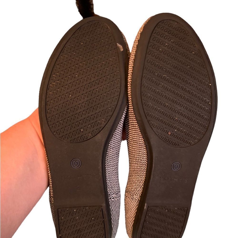 Rothy’s Grey & White Birdseye Classic Ballet Round Toe Shoe Flat Knit Size 8 - Picture 4 of 8